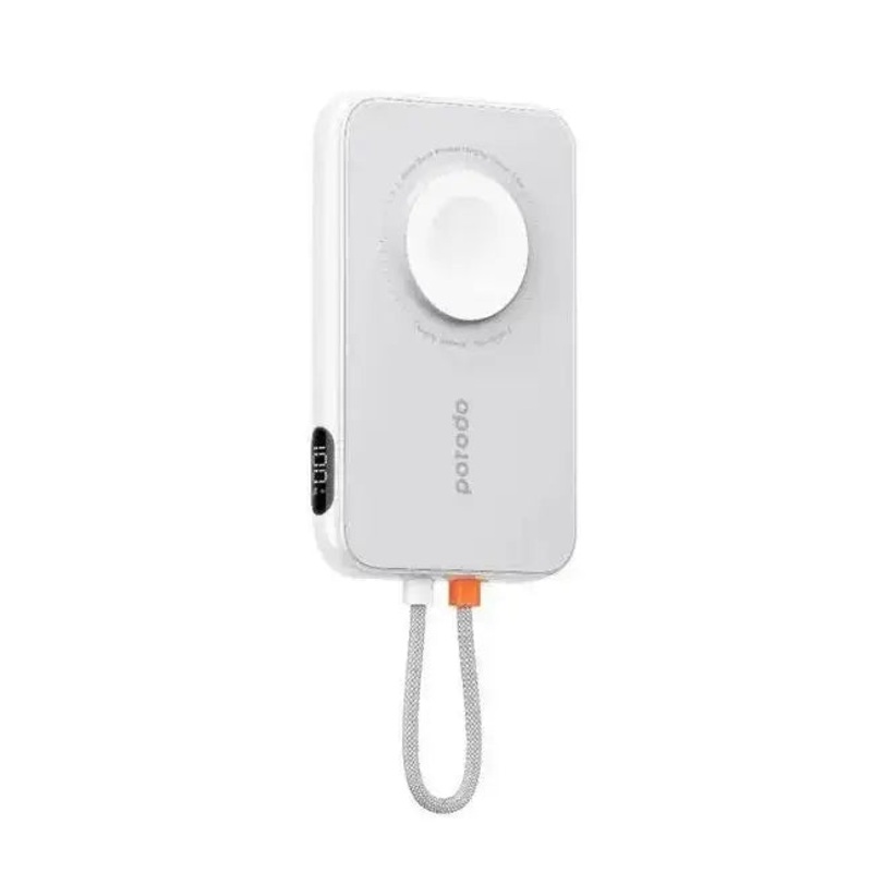 Porodo-PD-PBFCH027-WHPorodo 5000mAh Slim Powerbank Integrated Lightning Cable