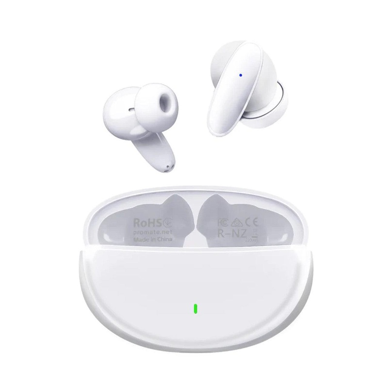 PROMATE Lush Acoustic TWS Earphones Superior Sound & Style – White
