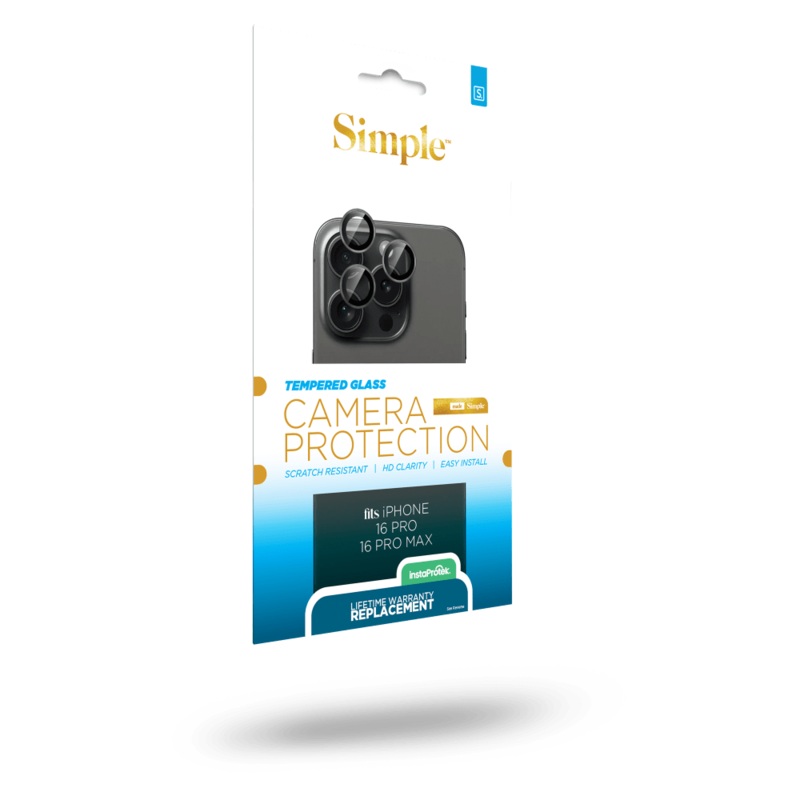 Simple Camera Lens Tempered Glass Screen Protector for Apple iPhone 16 Pro Clear