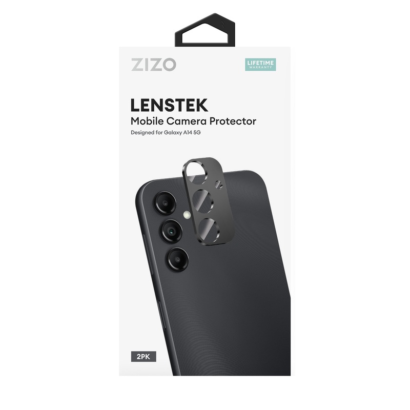 ZIZO LensTek Galaxy A14 5G Camera Lens Protector (2 Pack) – Black