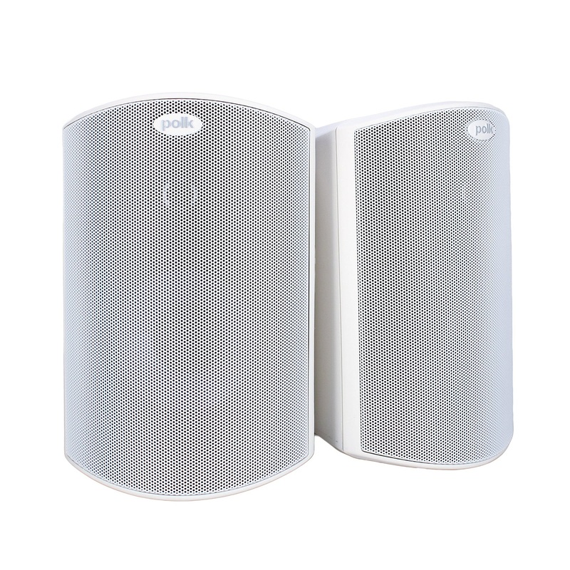 Polk Audio Atrium 4 Outdoor Speakers with Powerful Bass (Pair, White), All-Weather Durability, Broad Sound Coverage, Speed-Lock Mounting System