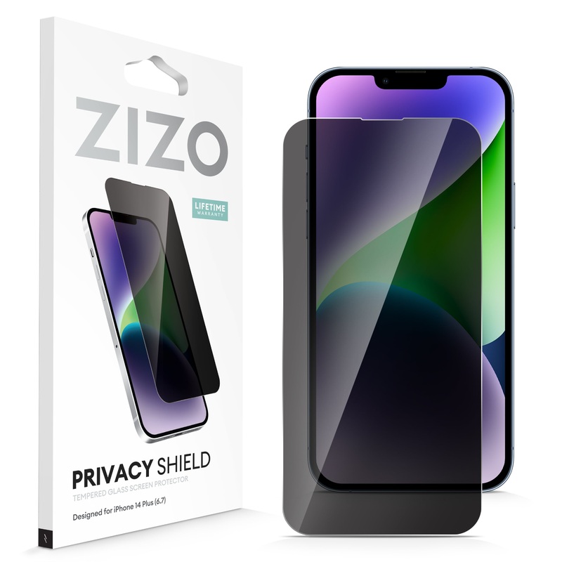 ZIZO PRIVACY Tempered Glass Screen Protector for iPhone 14 Plus, iPhone 13 Pro Max – Privacy