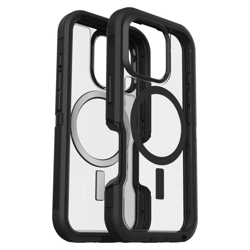 OtterBox – Defender Pro XT Clear MagSafe Case for Apple iPhone 16 Pro – Dark Side