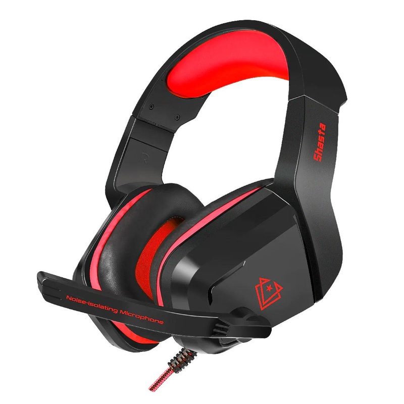 vertux – shasta over ear gaming headset (Red)