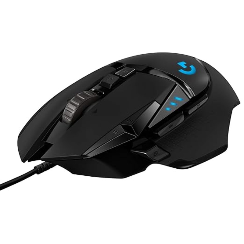 (Open Box) Logitech G502 Hero High Performance Wired Gaming Mouse, Hero 25K Sensor, 25,600 DPI, RGB, Adjustable Weights, 11 Programmable Buttons, On-Board Memory, PC/Mac – Black