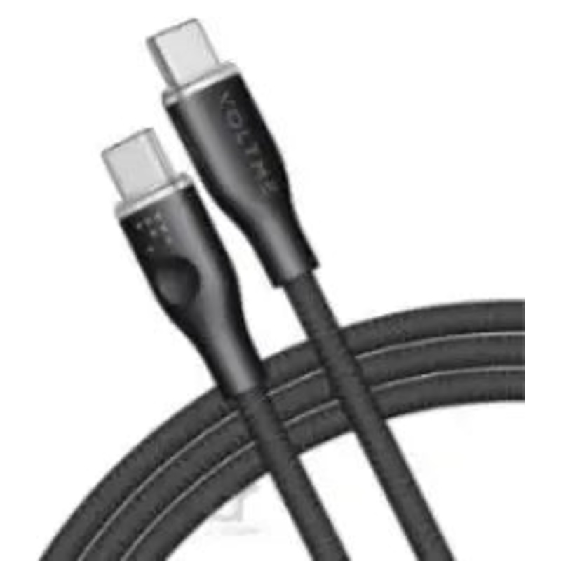 Voltme Powerlink Rugg Double Nylon Cable Type C to Type C 5A – 1M (100W) Emarker Black
