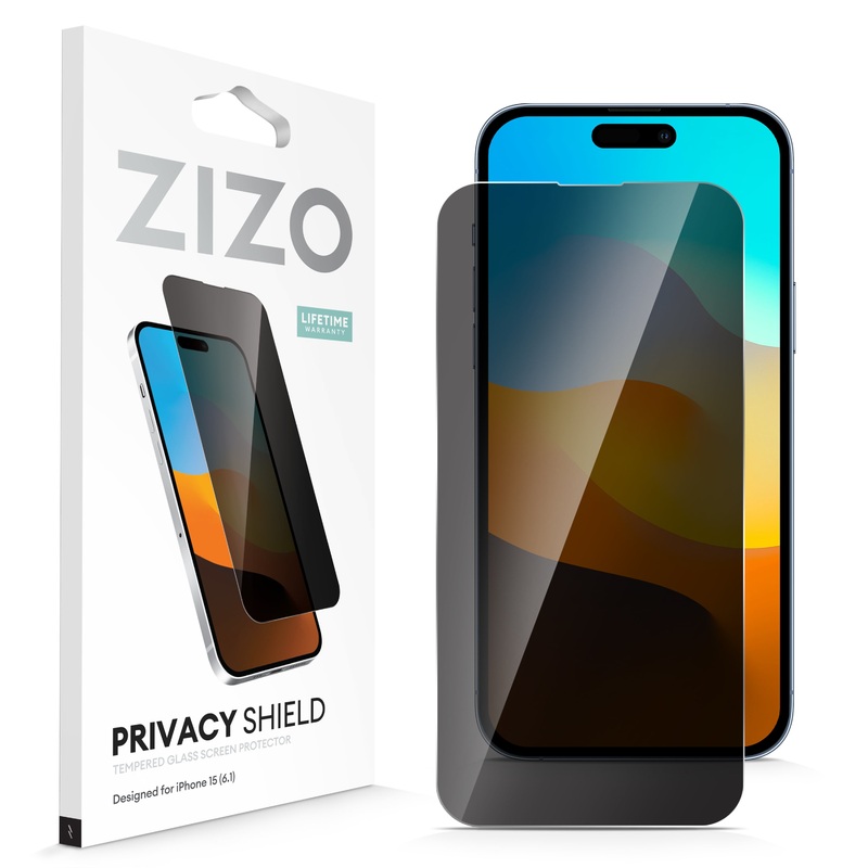 ZIZO PRIVACY Tempered Glass Screen Protector for iPhone 15 – Privacy
