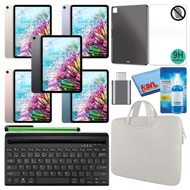 Apple 10.9 iPad Air (2022, 64GB/256GB, Wi-Fi) Bundle with White Sleeve