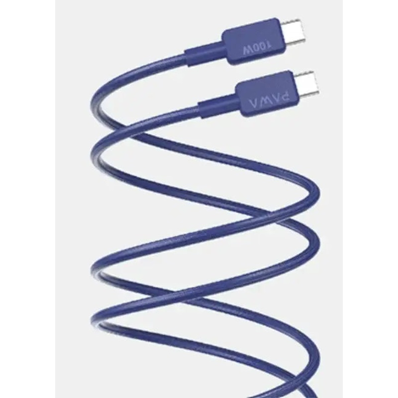 PAWA EL-CARO PREMIUM BRAIDED CABLE USB-C TO USB-C 100W 1.2M ( PW-12B100CC-BL)