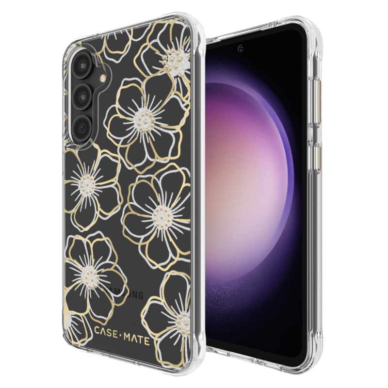 Case-Mate Floral Gems Case for Samsung Galaxy S23 FE Gold