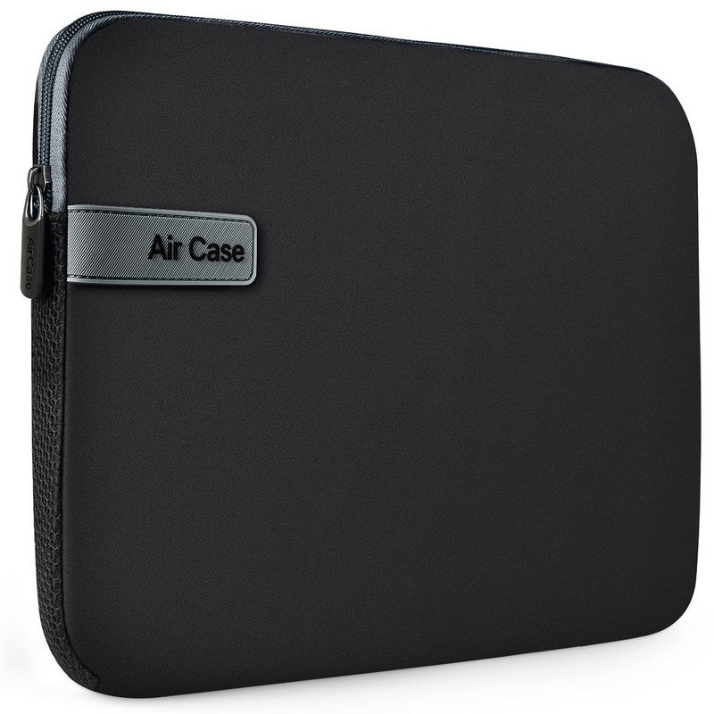 (Open Box) AirCase Protective Laptop Bag Sleeve fits Upto 13.3 Laptop/MacBook Pro/Air M1/M2, Wrinkle Free, Padded, Water Resistant Light Neoprene case Cover Pouch, for Men & Women, Black- 6 Months Warranty