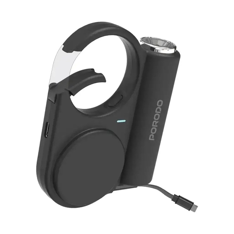Porodo 5000mAh Outdoor Power Bank 70 cm Retractable (PD-PBFCH073-BK)