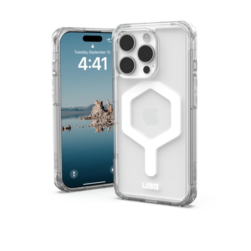Urban Armor Gear (UAG) – Plyo MagSafe Case for Apple iPhone 16 Pro – Ice and White