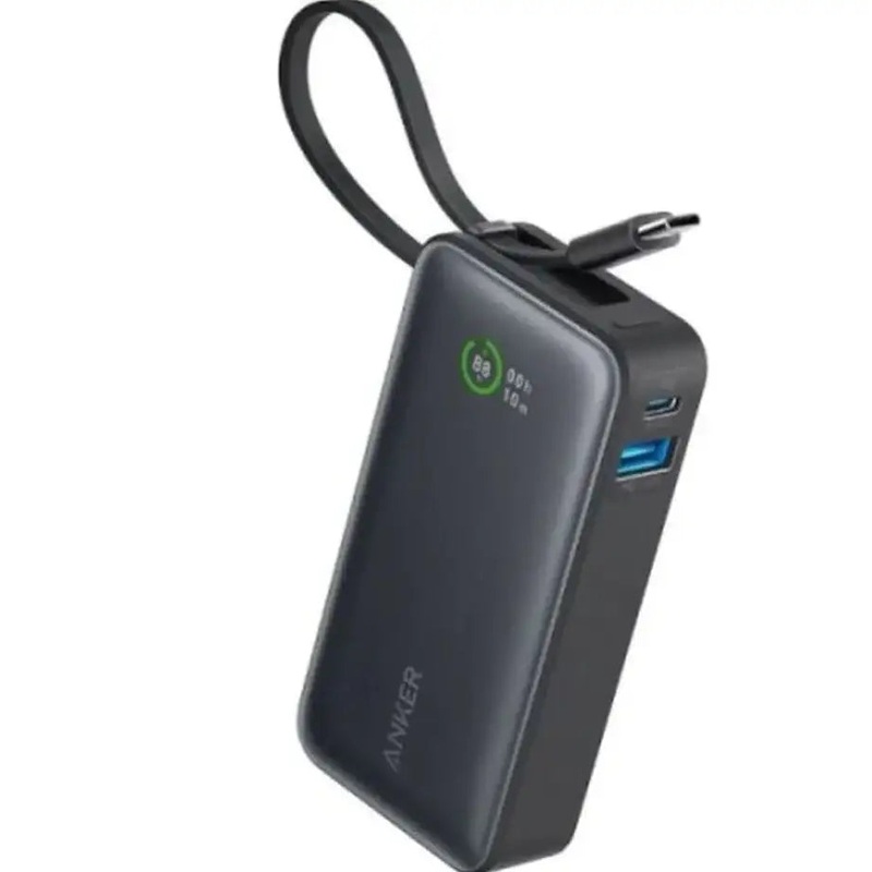 Anker Nano Power Bank (30W, Built-In USB-C Cable) 10000 PD -Black A1259H11