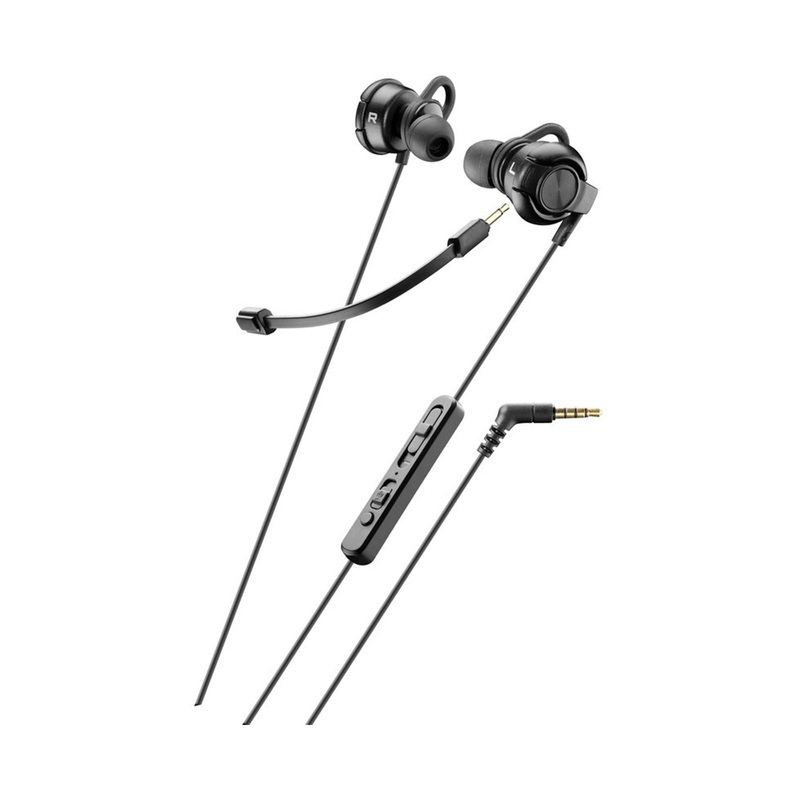 CELLULALRLINE EARPHONES WITH MIC. DISTINCT – BLACK