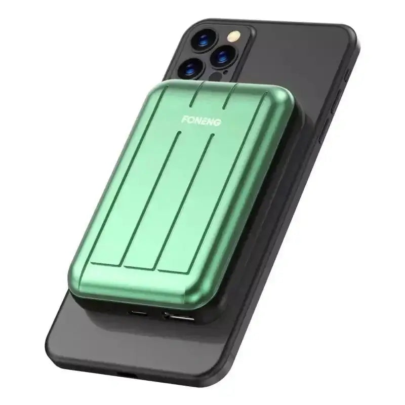 Foneng Magnetic Wireless Power Bank (5000 mAh) Q28-GRNQ28 – Green