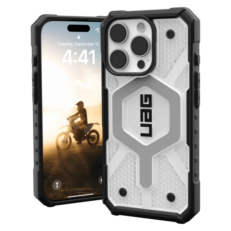 Urban Armor Gear (UAG) – Pathfinder Clear MagSafe Case for Apple iPhone 16 Pro – Ice