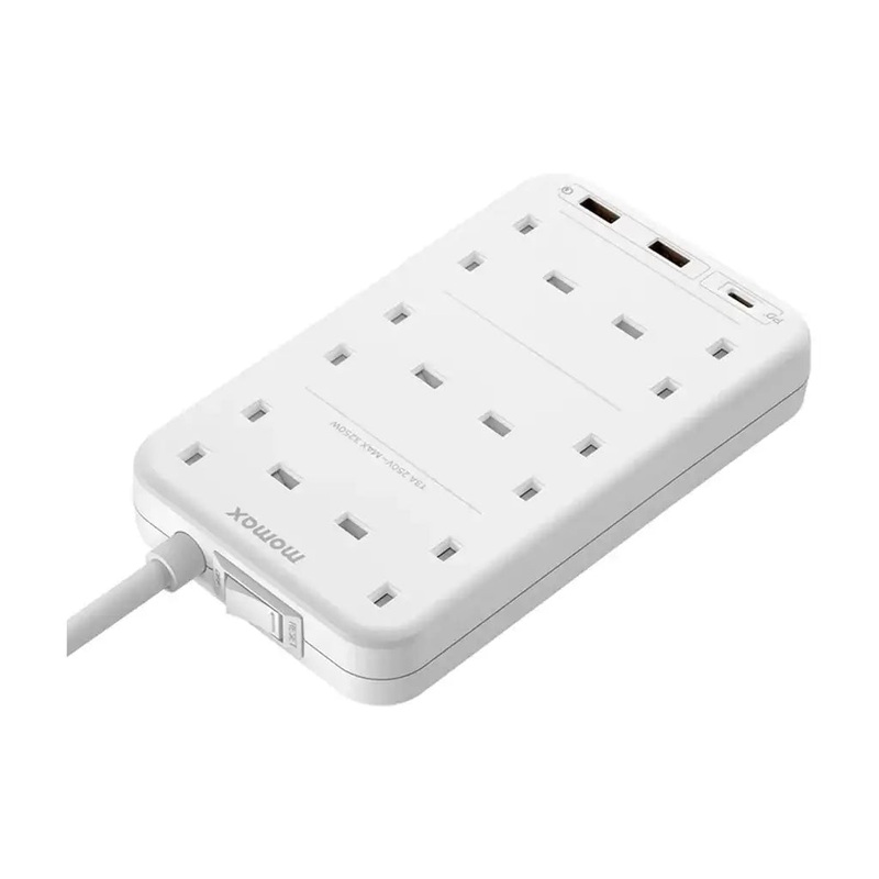 US12UKW | Momax ONEPLUG6-OutletPowerStripWithUSB