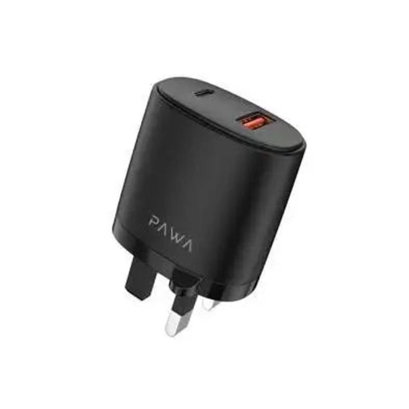 Pawa Dual Port PD Charger 20w PW-PDQC3UKCC-BK – Black