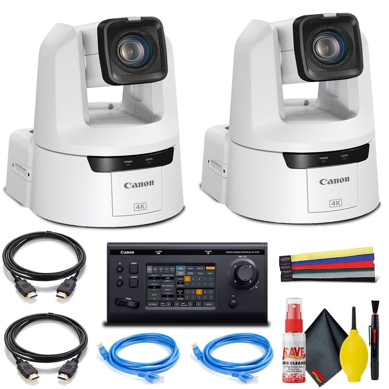 2 x Canon CR-N500 4K NDI PTZ Camera with 15x Zoom – Dual Bundle With Remote