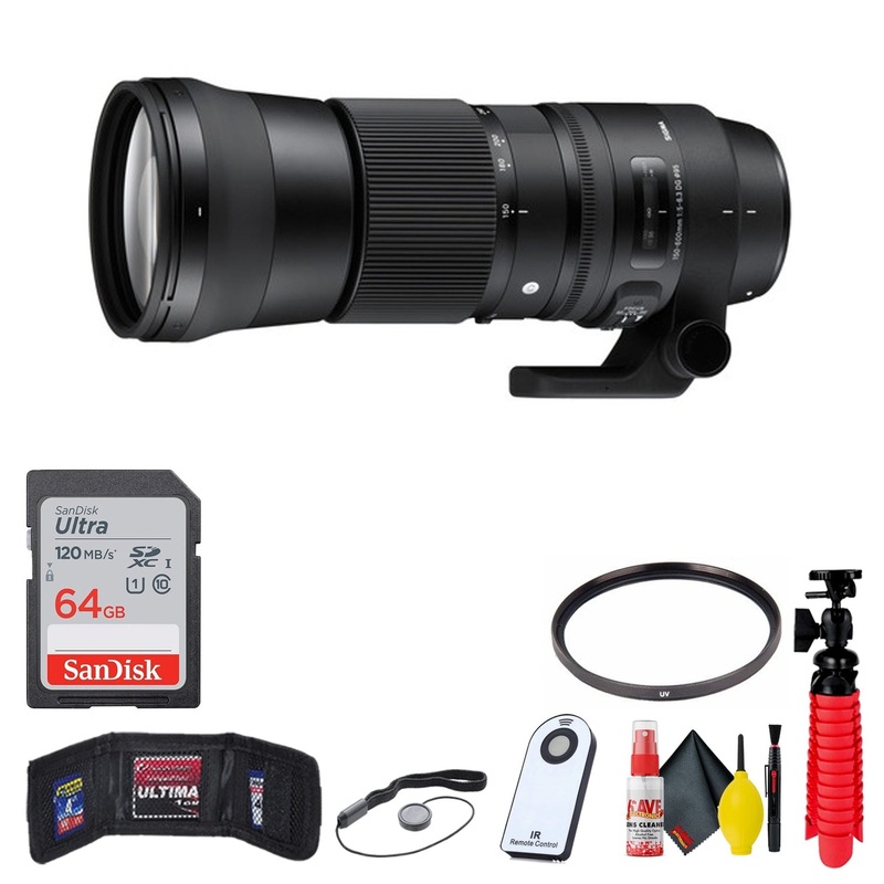 Sigma 150-600mm f/5-6.3 DG OS HSM Contemporary Lens for Nikon F W/Accessories