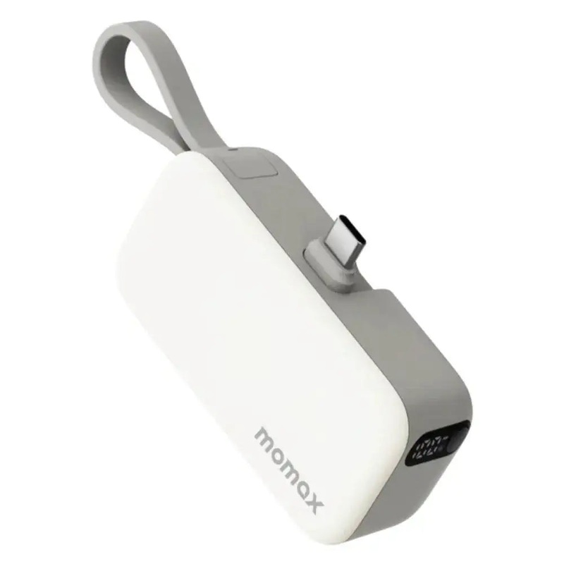 IP130W | Momax 1-PowerMini5000mAhBulit-infoldableUSB-CBatterypack| White