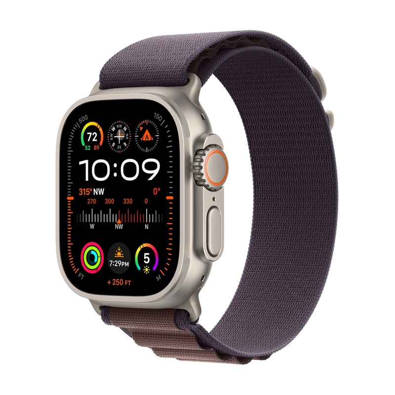 Apple Watch Ultra 2 [GPS + Cellular 49mm] Smartwatch with Rugged Titanium Case & Indigo Alpine Loop Medium. Fitness Tracker, Precision GPS, Action Button, Extra-Long Battery Life, Carbon Neutral