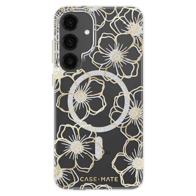 Case-Mate Floral Gems Case with Magnet for Samsung Galaxy S 2025 Medium Gold