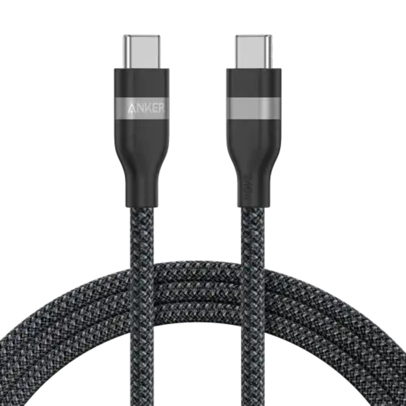 A82E2H11 Anker USB-C to USB-C Cable 240W (Upcycled-Braided) (0.9m/3ft) -Black