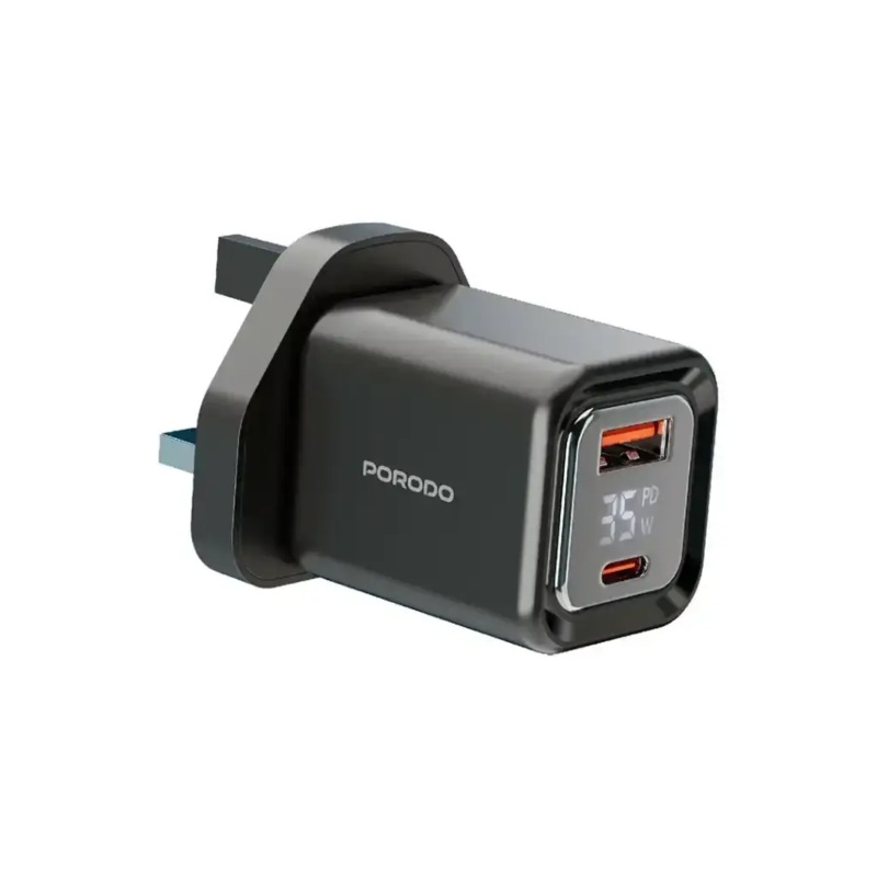 Porodo Dual-Port | Digital Display Quick Charger