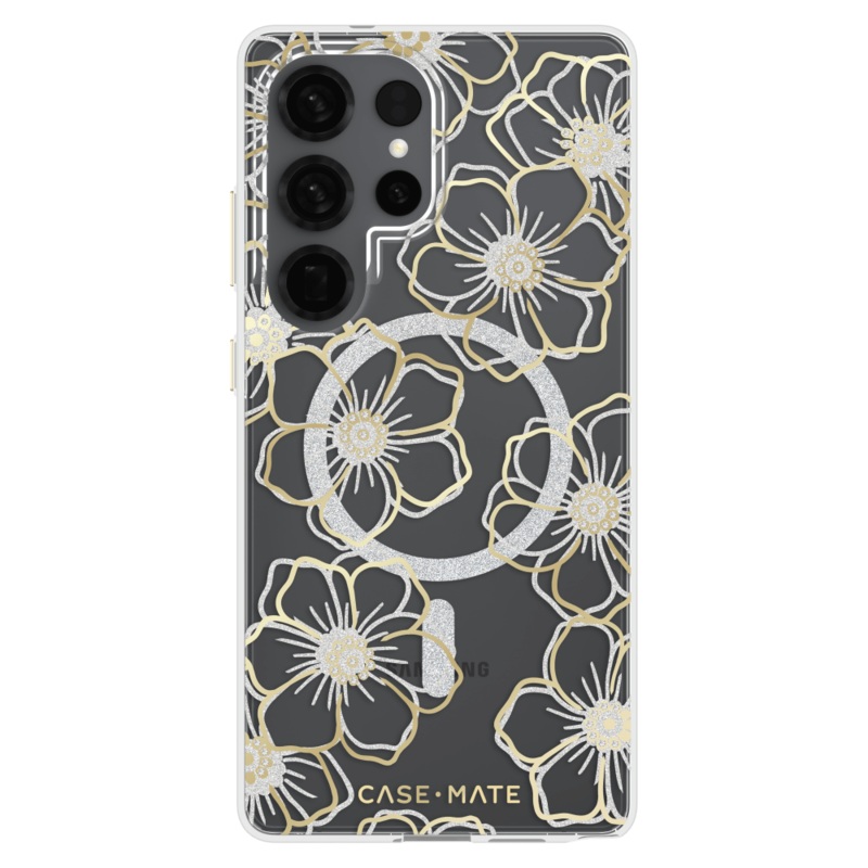 Case-Mate Floral Gems Case with Magnet for Samsung Galaxy S 2025 Large Gold