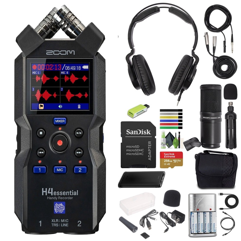 Zoom H4essential 4-Track Handy Recorder (2024 Model, Essential Series) with 32-Bit Float, Accessibility, Stereo Microphones, 2 XLR/TRS Combo Inputs, USB Interface, for Musicians, Podcasters, and More