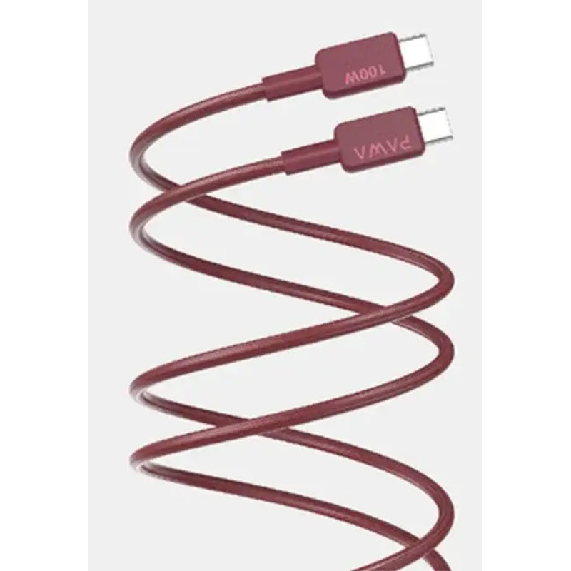 PAWA EL-CARO PREMIUM BRAIDED CABLE USB-C TO USB-C 100W 1.2M (PW-12B100CC-BUR)