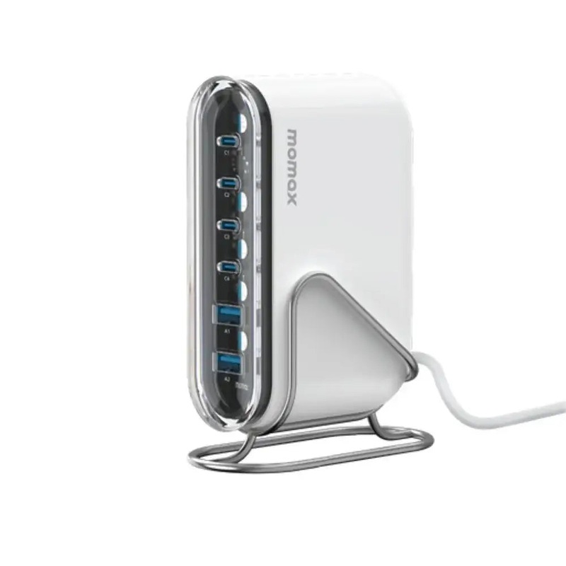 UM55UKW | Momax 1-ChargeFlow+120W6-PortDesktopCharger | UK | White
