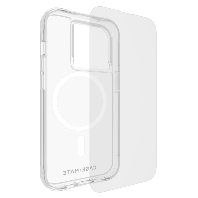 Case-Mate Protection Pack Tough Case and Glass Screen Protector for Apple iPhone 15 Pro