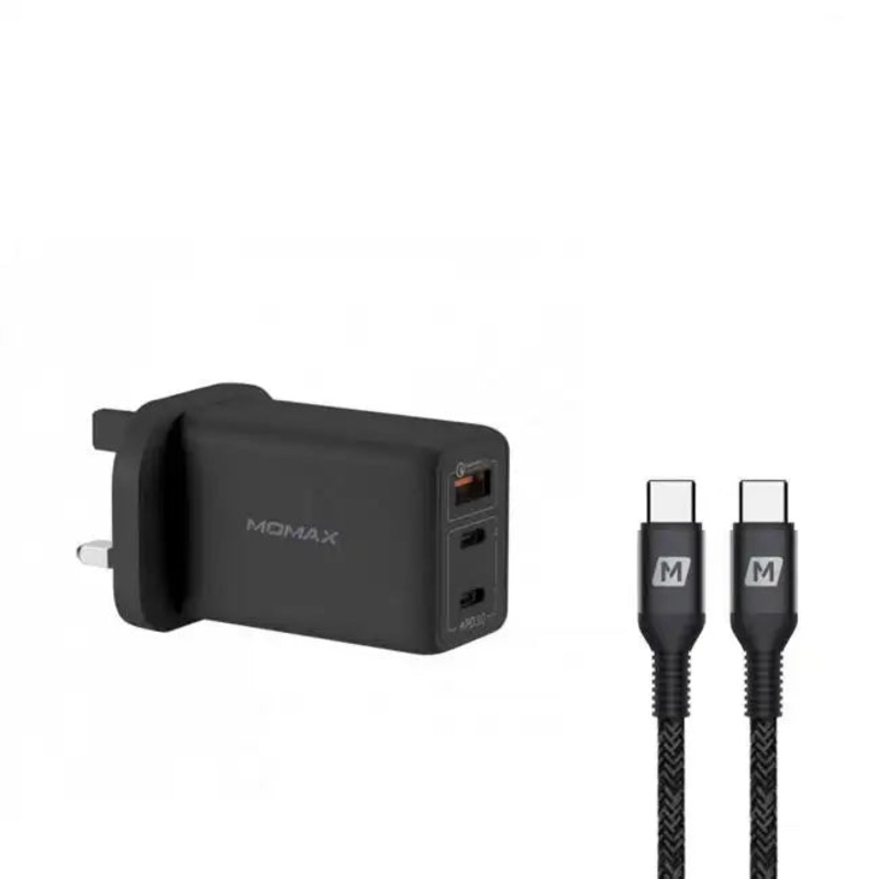 Momax FastPro GaN charger kit with Type-C cable – Black
