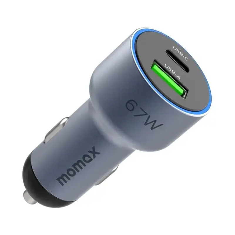 Momax MoVe 67W dual-port car charger – Grey