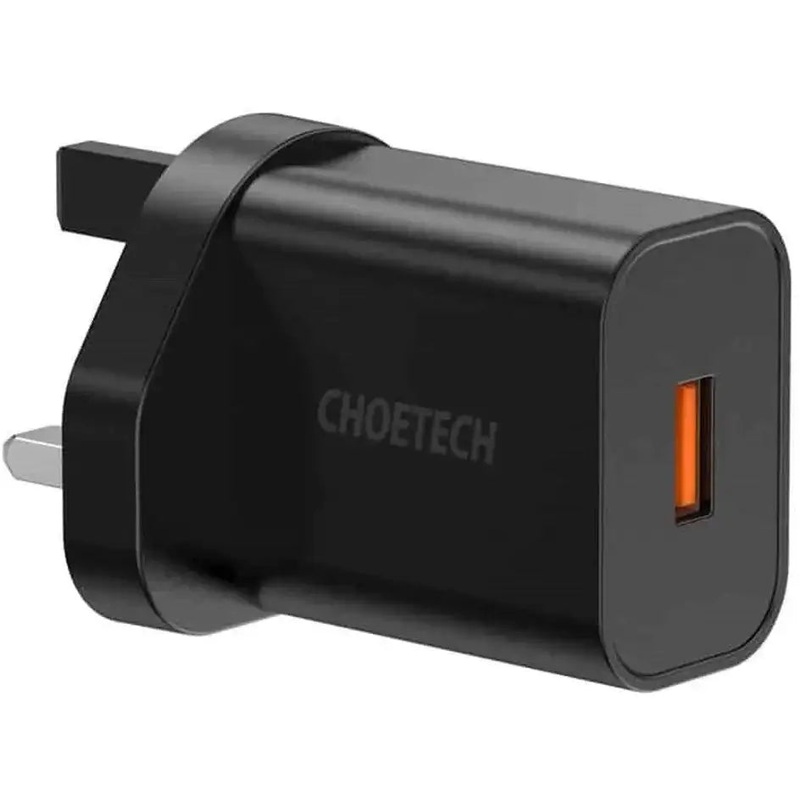 Choetech 18W USB-A Charge + AC Cable – Black