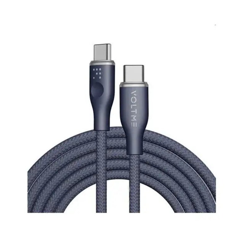 Voltme Powerlink Rugg Double Nylon Cable Type C to Type C 3A  1.8M (60W) Blue