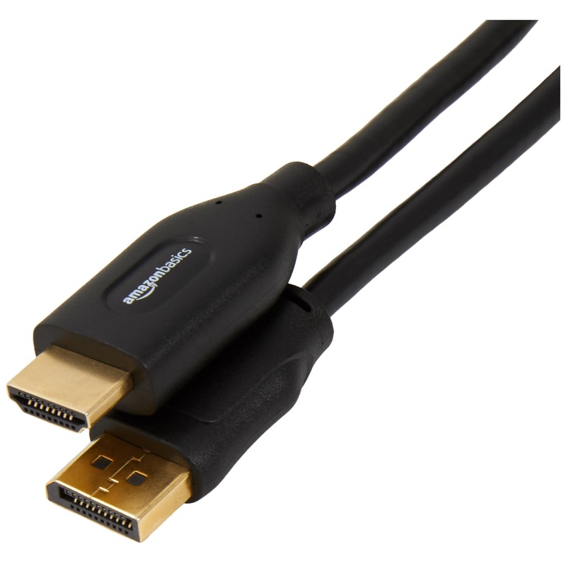 (Open Box) Amazon Basics 6-Feet DisplayPort (not USB port) to HDMI Cable Black