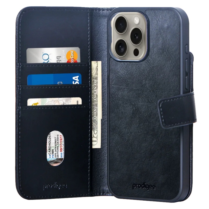 Prodigee – Folio MagSafe Wallet Case for Apple iPhone 16 Pro – Black