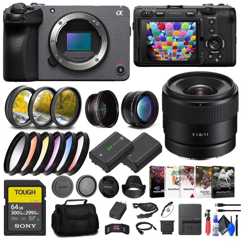 Sony FX30 Digital Cinema Camera + Sony E 11mm Lens + 64GB SF-G Tough Card  + More