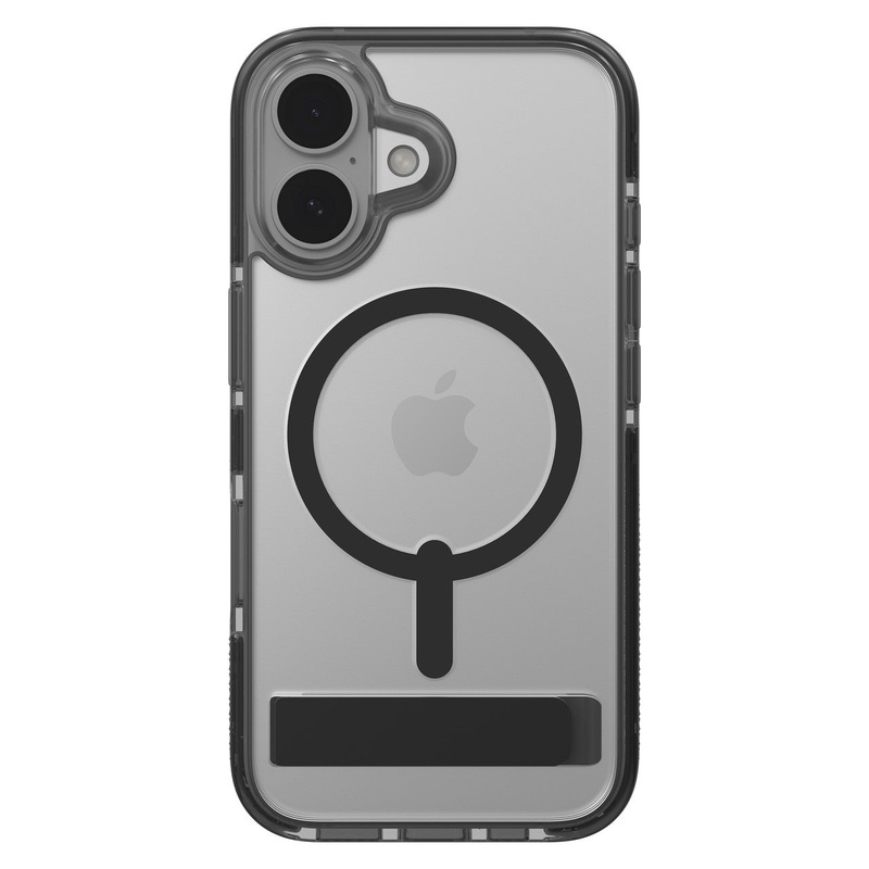 ZAGG – Santa Cruz Snap MagSafe Case with Kickstand for Apple iPhone 16 Plus – Black