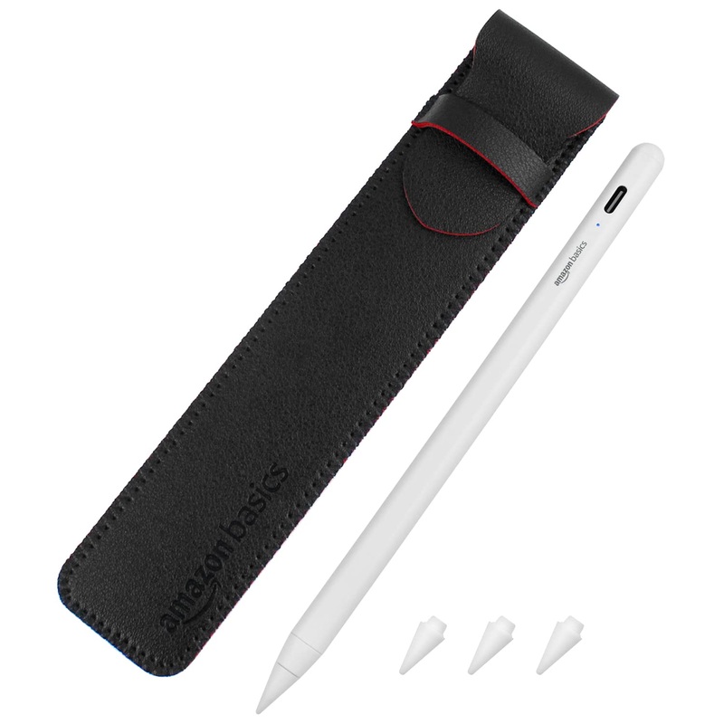 (Open Box) Amazon Basics 2nd Gen Stylus Pen ONLY for IPAD | Supports Palm Rejection, Tilt Sensor, Precise for Writing/Drawing| for iPad 6/7/8/9th Gen; iPad 10.2, Pro 11/12.9, Mini 5/6th, Air 3/4th Gen (White)