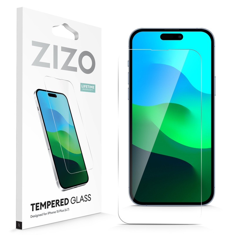 ZIZO TEMPERED GLASS Screen Protector for iPhone 15 Plus – Clear