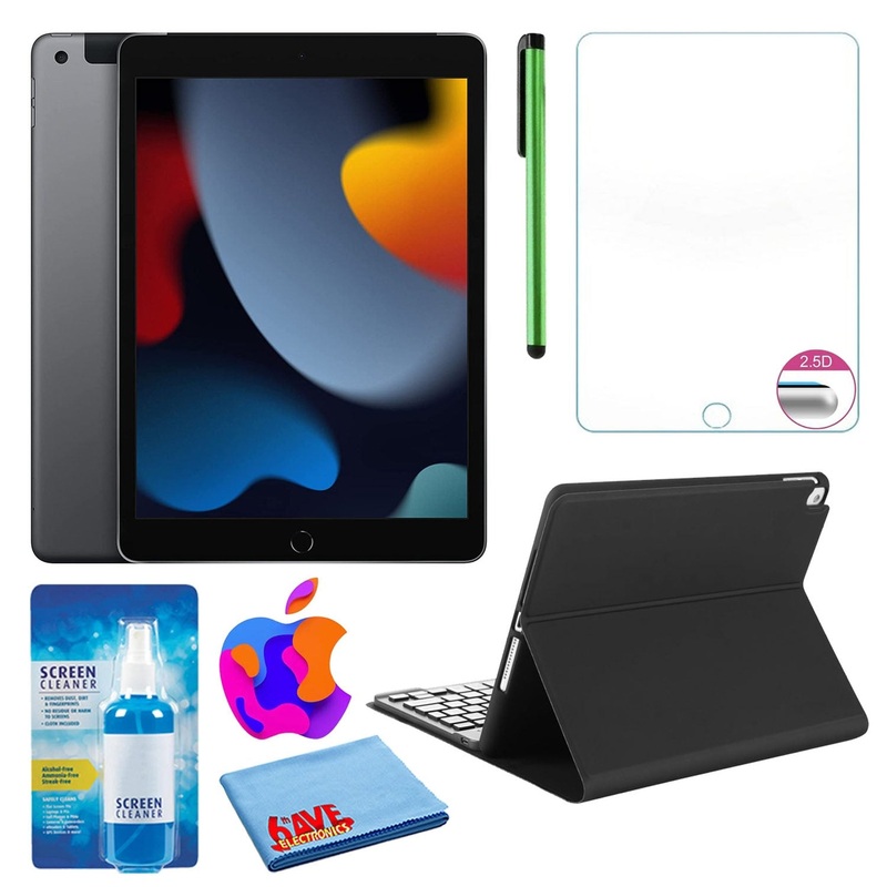Apple 10.2 iPad (2021, 256GB, Wi-Fi, Space Gray) and Portfolio Keyboard Case