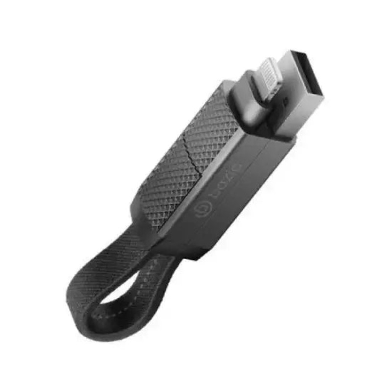 BAZIC GOCHARGE ALUCABLE, 4 IN 1 ALUMINIUM CHARGING CABLE WITH USB A/C INPUT AND USB C / LIGHTNING OUTPUT. 15CM – BLACK