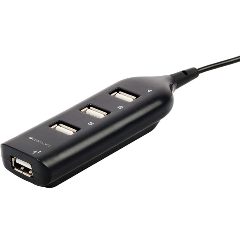 (Open Box) Zebronics ZEB-90HB USB Hub, 4 Ports, Pocket Sized, Plug & Play, for Laptop & Computers