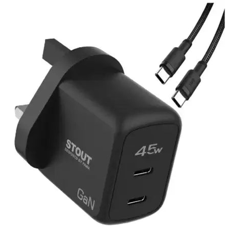 Pawa Dual PD port 45W With Braided Type-C to Type-C Cable