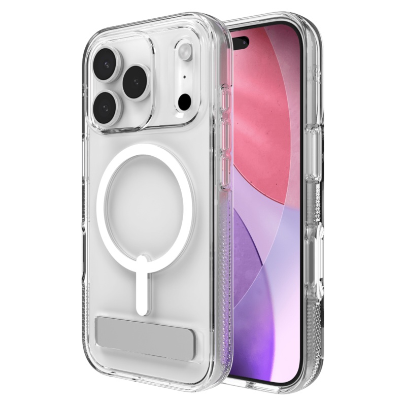 ZAGG Crystal Palace Snap MagSafe Case with Kickstand for Apple iPhone 17 Pro Clear